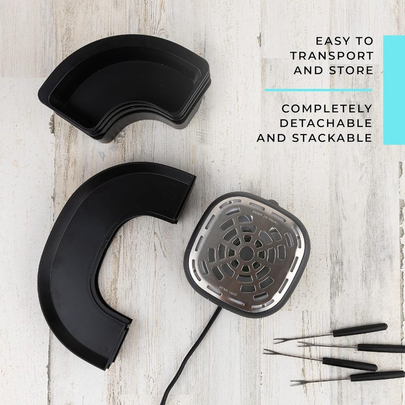 Kusini Smores Maker Tabletop Indoor - Flameless Electric Marshmallow Roaster – 4 Detachable Trays & 4 Roasting Forks – Gift Set & Date Night Idea. Movie Night Supplies & Housewarming Gift - Image 5